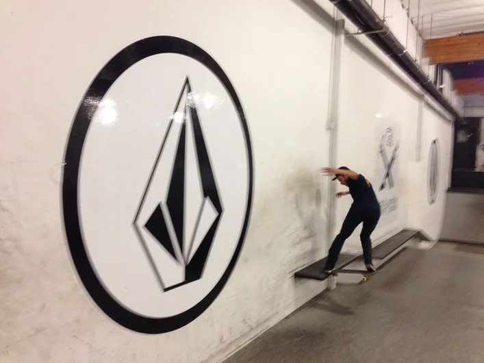 <!-- agendashow2014 -->
Joe Pelham - Frontside Noseslide at Volcom. 