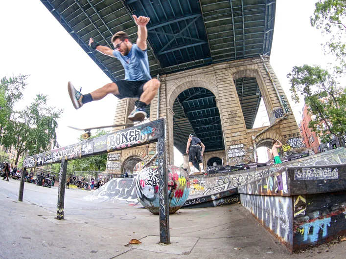 One footed front board from the karate kid Billy Teska

<!--damnamnyc23-day2-->