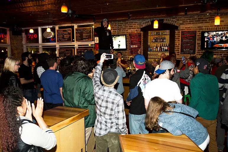 <!--pro16frinight-->

And the party always ends up with someone on top of the bar.