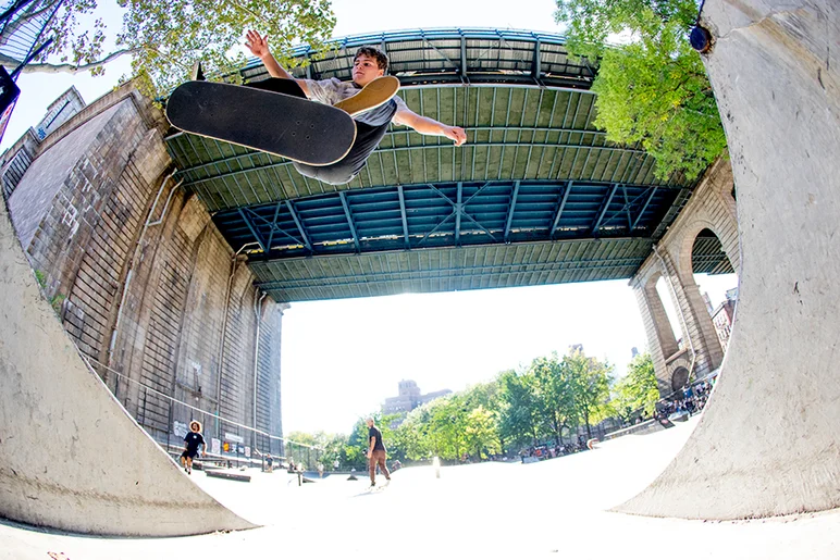 <!--danycsat-->

Yoshi Tanenbaum had the best run of the day, and this flawless backside flip over the channel was only a fraction of it. He deserved every bit of that win. Good skating out there Yoshi.