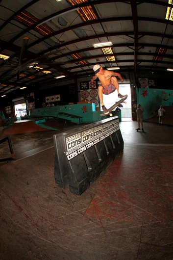 <!--ahday16cons-->

Jereme made sure to save some energy for the best trick. FS 360 over the barrier. 