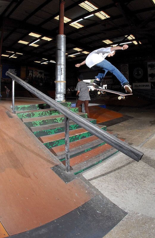 The tail end of a one-foot ollie