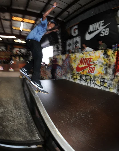 <!--finalspro14-->

Ishod Wair didn't stop skating the entire weekend-- he just keeps going and going. You can really tell he's having fun on his board, and it doesn't hurt that he's really, really good on it. Ishod made this backside smithgrind pop-out during his run, and thankfully didn't vomit after it this time.
