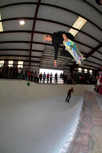 <!--ridetexas14-->

Daniel Vargas from the Welcome team was using these nosegrabs to work his was around the bowl and get speed.