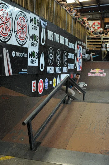 I like this one from Chaz - half cab back smith over the a.<!-- Tampa Pro 2013 Skateboarding and the After-Party -->