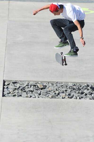 Ryan Decenzo - kickflip over the rock gap