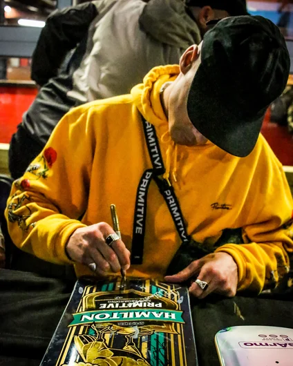 <!--primitivedemophotos-->

Spencer Hamilton signing his inaugural Pro Model
