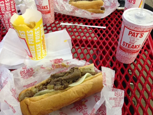 <!--NYCRT-->

Everyone was craving a genuine Philadelphia Philly Cheesesteak, so we headed down to Pat's Steaks to get our fix.