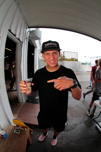 <!--eotmjuly16-->

Caleb Bedrosian enjoying the free beer for everyone 21+. This month was special because our local Tampa brewery, Cigar City donated some cold beer to go along with the Cigar City video screening.