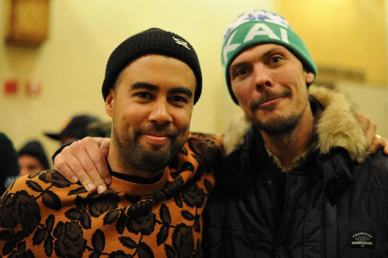 Koston and Rick Howard got some bangin' gear on.  Tight Fourstar jacket and that sweater Koston has I would wear on date night for sure.<!-- Zumiez 100k 2012 -->