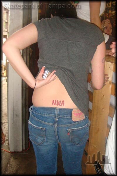 NWA Tramp Stamp and Muffin Top