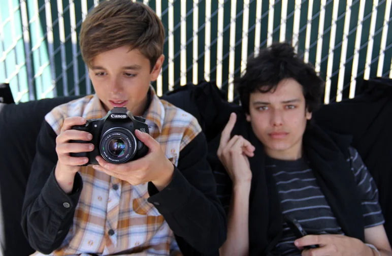 Alex Midler and Trevor Colden chilling under the SPoT tent.<!-- Damn Am Costa Mesa 2013 Presented by Volcom -->