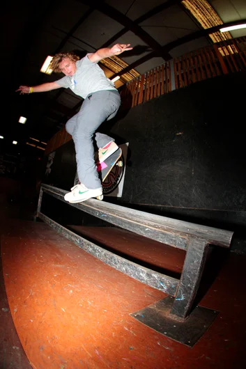 <!--cotc15-->
Welcome to the 2015 Clash of the Crews, presented by Vans.
Friday night we had a Welcome To Town party for all the crews to practice, eat some BBQ and drink some free beers. Jamie Foy from Island Water Sports and a local contest skater was getting his trick on lock. Back Nose Blunt.