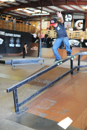 Watch for Niko Howard's Mike V plant out of nowhere in HiDefJoe's edit coming soon.  This is Niko on a gap bluntslide.<!-- Clash of the Crews 2013 Presented by Vans -->