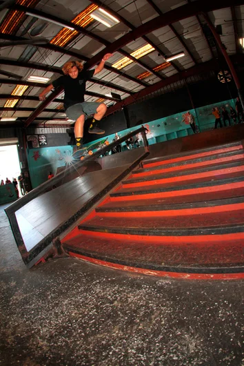 <!--zero-demo20-->

Franky went from warming up to straight up destruction in the park. No Comply 180 Switch 50-50. I don’t know how long this handrail has been a part of SPoT but I’m almost positive Franky just put down an NBD.
