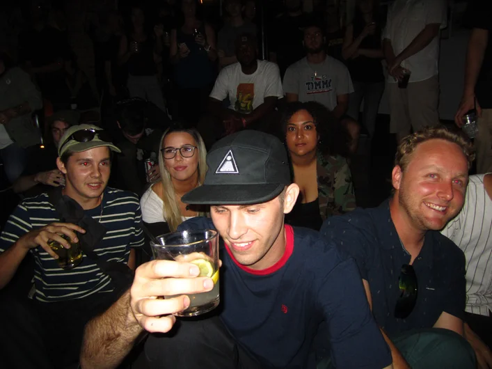 <!--veervidphotos-->
Tristan looks more interested in his drink than his own video. Maybe he's seen enough of it already.