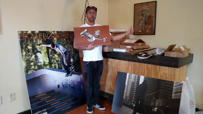 <!--bokmaartshow-->

Brian getting ready to hang the show.