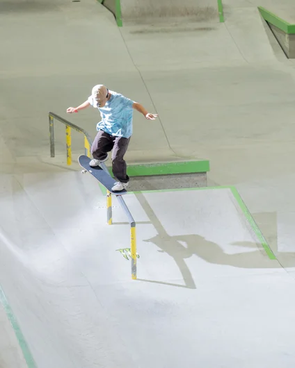 There were only two people flipping out of crooks this weekend and Taisei Hamamura was one of them. Crook nollie flip on a round rail is nutty. Check the next photo for the flick.

<!--damnamjapan2022finals-->