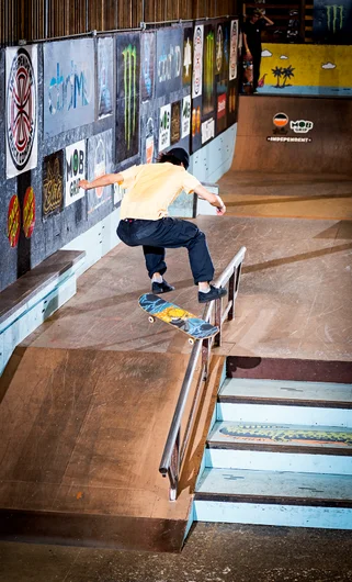 <!--am19finals-->

Keyaki Ike started his run off with a Switch Heel Frontboard, weird flex but okay.