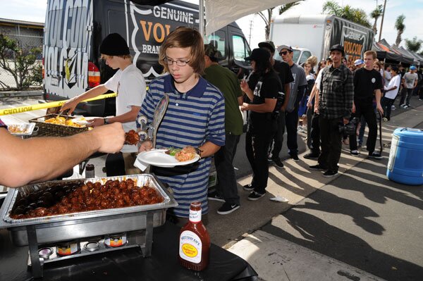 Volcom provided a damn good buffet each day