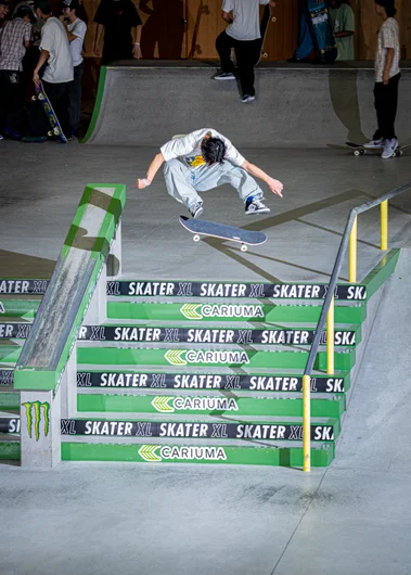 Rio Sawada bringing his pop power to the frontside flip

<!--damnamjapan2023mensqualifiers-->