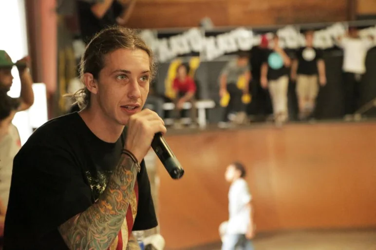 <!-- 2013harvestJam -->

Chris Jata helped out on the mic before heading out onto his next <a href=