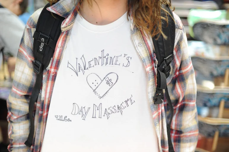 George Taylor made his own Valentine's Day Massacre shirt.<!-- Valentine's Day Massacre 2013 Presented by Converse -->