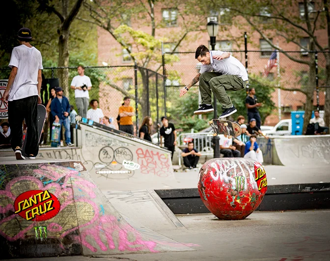 <!--danyc19finals-->

An apple a day keeps the doctor away, Lester Cepero takes note with a Nollie Heel.