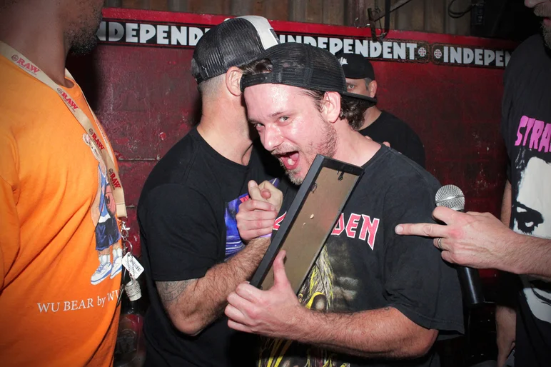 <!--ombj19photos-->

Right when we announce Jacob as the 30 Year Old Winner, Nick Murphy took both the Worst Slam and the best make of the night, when he BS Bonelessed the Wall. 