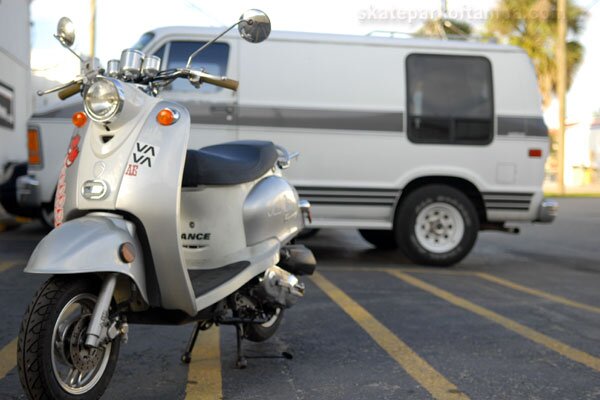 Adam Kearley's kidnapper van and a Vespa