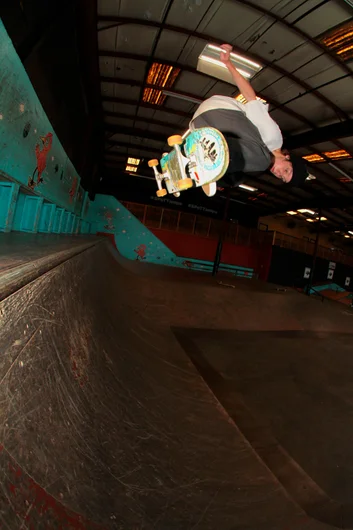 <!--ahday16cons-->

Wesley Box going Backside at the Quarterpipe. Nice sticker placement.