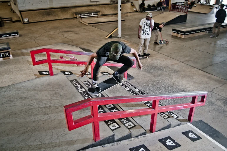 <!--damnammn14finals-->

I don't think Kirian Stone really knows how stairs work so he ollied the wrong way up the double set.