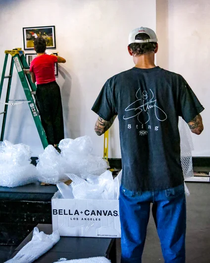 Michelle Sawyer came through to help hang photos for the Static 6 Art Show, which is going down tonight!
<!--thursdayam2023practice-->