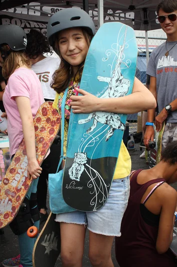 <!--vansgirlsclinic-->
This young lady took home the Main Prize, a brand new Nora deck from Welcome Skateboards!

