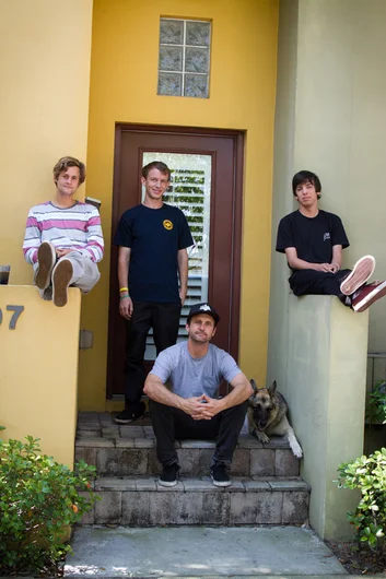 <!--sllakai14-->

Sunday morning squad outside Schaefer's house.