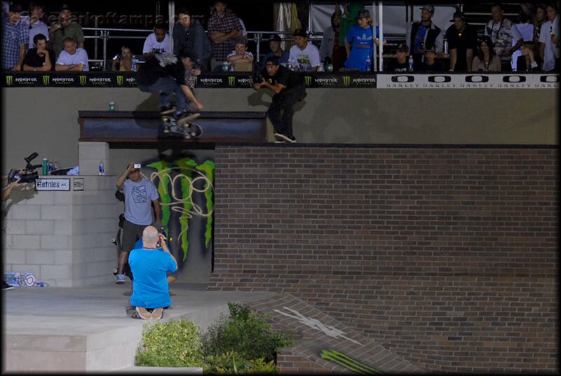 Mark Appleyard kickfliping from the deck