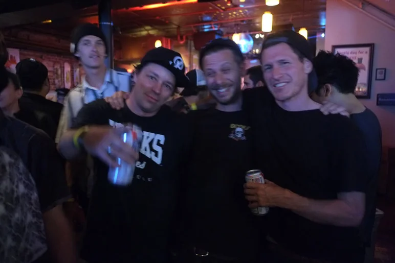 Getting more blurry with Eric, Seamus, and Justin.<!-- Tampa Pro 2013 Skateboarding and the After-Party -->