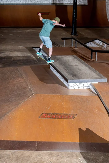 Peter bringing that fakie ollie switch front crook over to the ledge. Most technical skater on the SPoT Team

<!--polarvideopremier2022-->