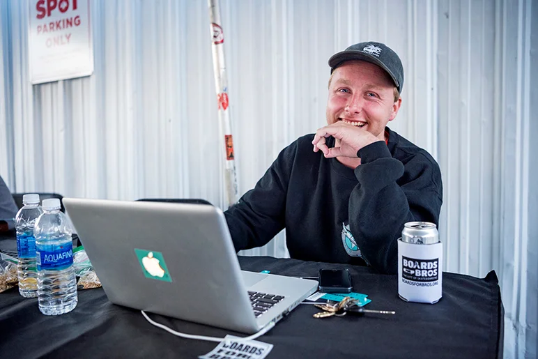 <!--pro17-fricomp-->

New to the registration game, Derick Glancy is also all smiles.