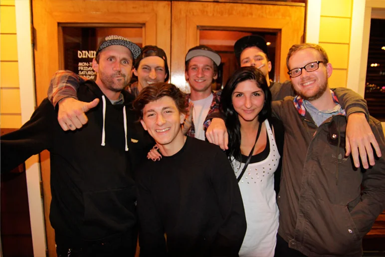 Family photo out front of Outback.<!-- Damn Am Costa Mesa 2013 Presented by Volcom -->