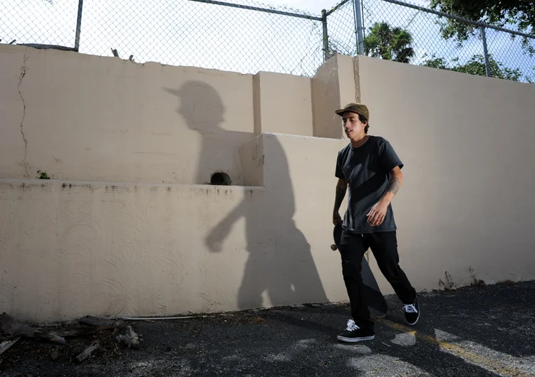 <!-- FranksForNothingLakeLand -->

Abdias isn't dealing with snakes or spiders here, just broken glass and seed pods littered all over the ground. Perfect for riding skateboard wheels over, right?