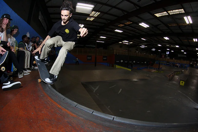 <!--soj17-->

Alejandro about to grab in from this FS Nosegrind