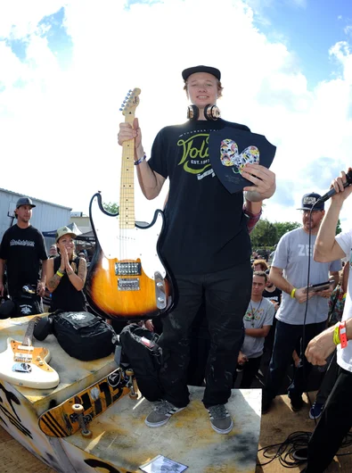 <!--finalspro14-->

Evan Smith - winner of the Fender guitars Fender's Finest award. Evan played an impromptu guitar solo and all the girls in the crowd fell in love.