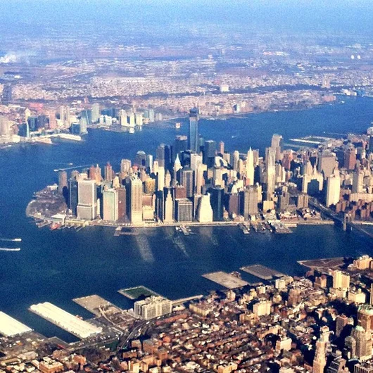 Flying into NYC is pretty amazing if you're on the right side of the plane.  Follow <a href=