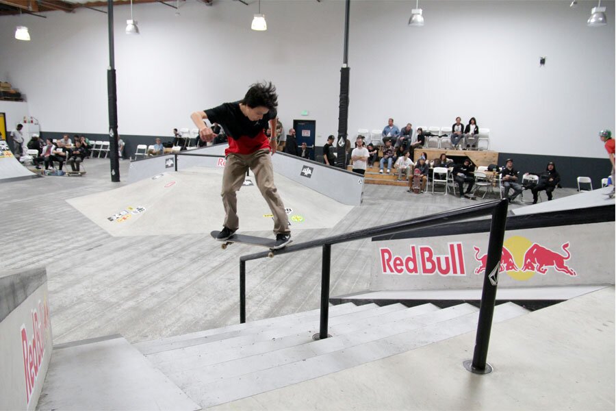 Backside 180 nosegrind down a round rail