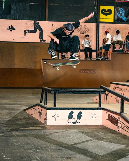 John Dilo with a Switch Frontside Flip that would have cleared another bar.

<!--gasgiantsdemo-->