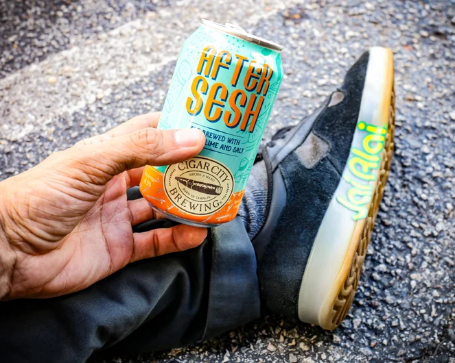 We are also sipping on this delicious “After Sesh” brew all day. This is one of our collaborative beers made with the experts at CCB, featuring hints of lime and salt. It’s really good; try it sometime.


<!--cigarcityjaialaiween2023-->