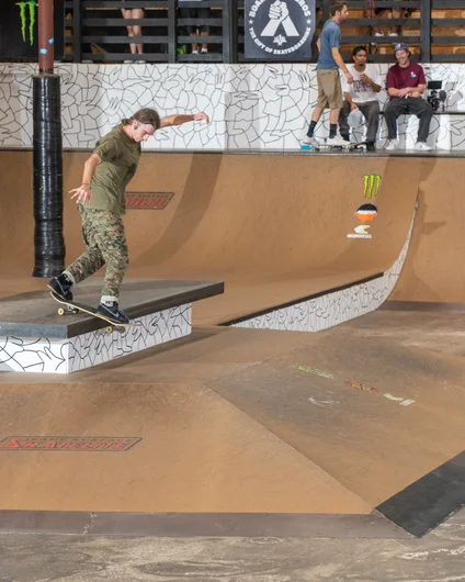 Dustin is a legend. Backlip across the ledge.

<!--tampapro22fridaypractice-->