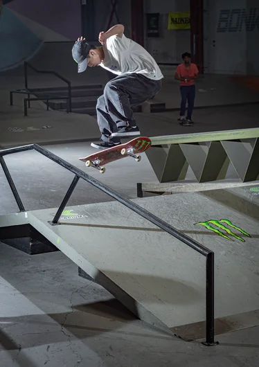 Not all tricks need captioning, but this one does! It’s a 360 Flip Front Bluntslide!

<!--damnambreda22qualifiersphotos-->