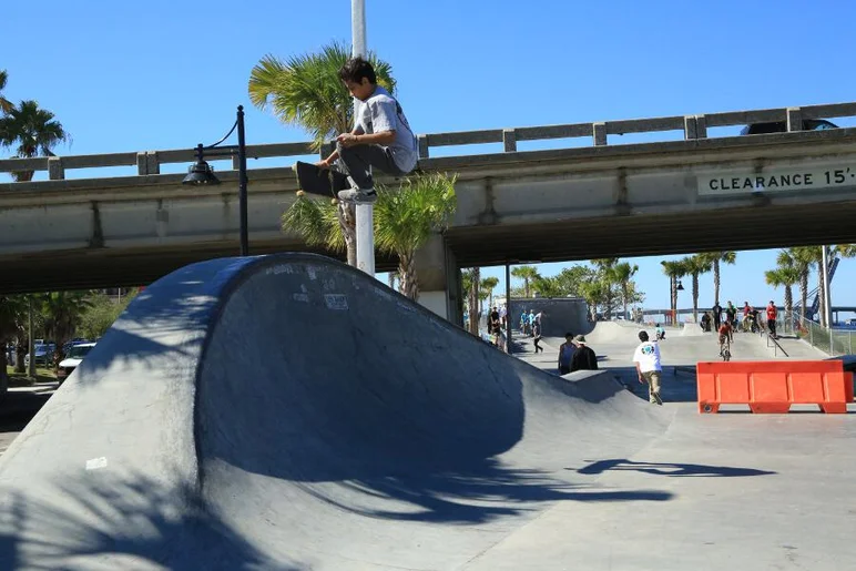 <!-- brandonskatepark2013exp -->

We decided to let Jitt Squad's Ali Tawoosi in the van, hoping to see some ripping skating. He came through with this fs boneless.